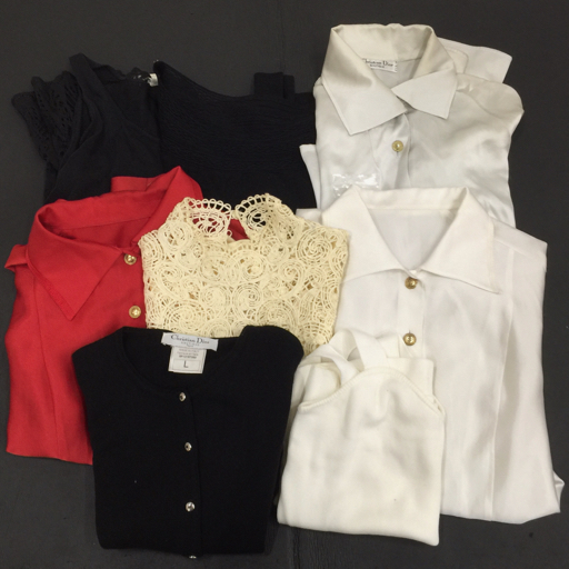 1円 クリスチャンディオールブティック サイズ L ウール カーディガン 他 長袖 シャツ 等 レディース まとめ A21553拍卖