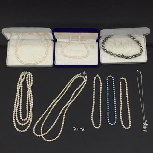 1円 金具 K14WG 真珠 イヤリング 他 タサキ 留具 SILVER パール ネックレス 等 アクセサリー 総重量約1.0kg A21706拍卖