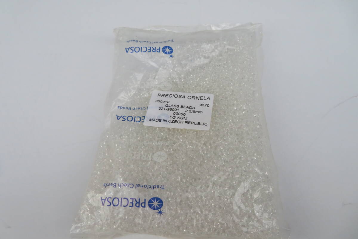 362☆未使用 チェコビーズ プレシオサ 2.5/5mm 白クリア 500g BEADS拍卖