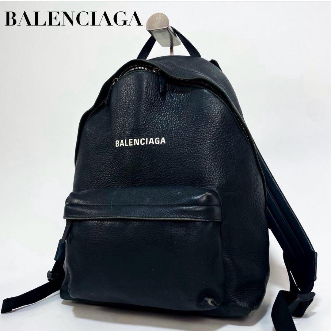 【正規品】BALENCIAGA バレンシアガ エブリデイ リュックサック バックパック レザー ブラック A4 大容量 メンズ レディース ユニセックス拍卖