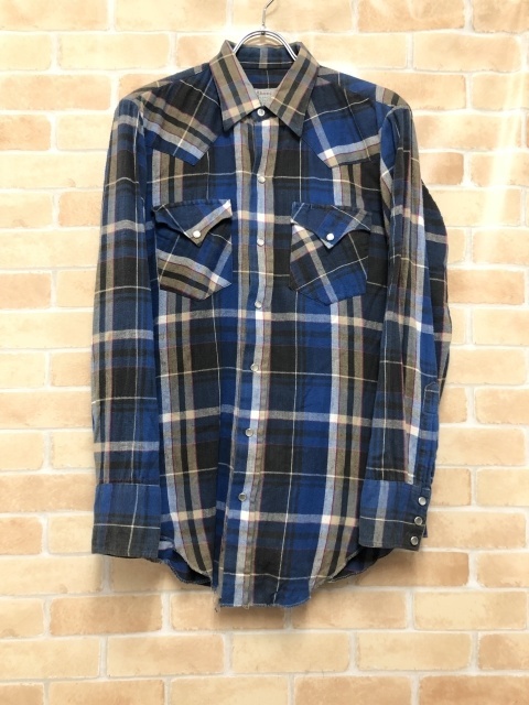 H BAR C エイチバーシー ウエスタンシャツ ビンテージ ブルー 15/32 111436068#5拍卖