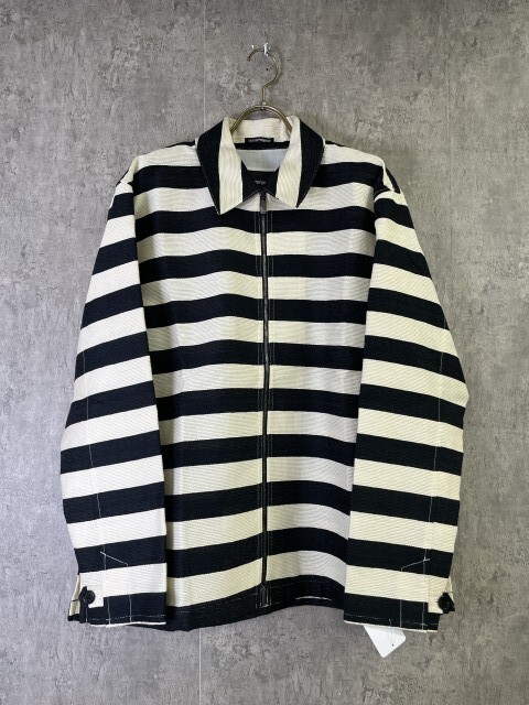 2022年製 EMPORIO ARMANI エンポリオアルマーニ ジャケット ジップアップ ボーダー ブラック ホワイト 48 33913543#4拍卖