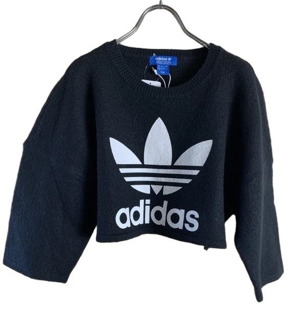 adidas Originals アディダス オリジナルス ニット クロップド丈 ロゴプリント ブラック S 44824992#4拍卖