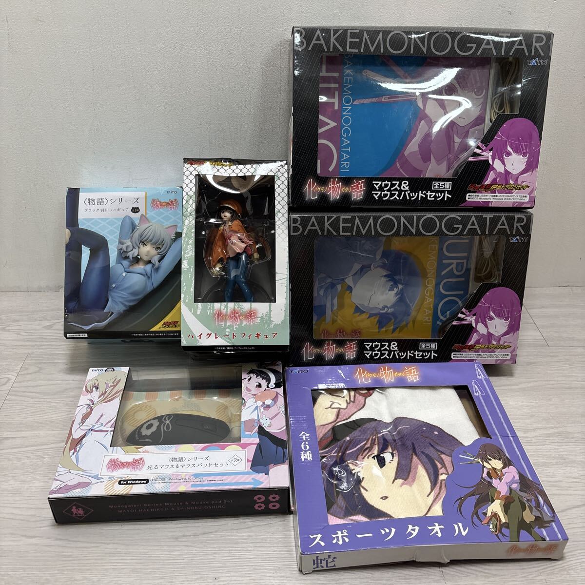 SF187 非売品あり 化物語 物語シリーズ グッズ フィギュア マウス&マウスパッド スポーツタオル 羽川フィギュア 忍野忍 SEGA TAITO拍卖