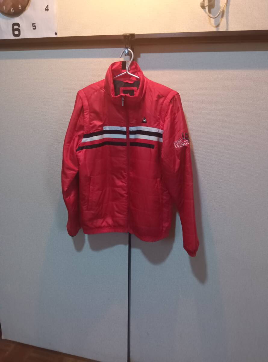 ※L■le coq sportif/ルコックスポルティフ ■2way中綿ジャケット■レッド系 used 拍卖