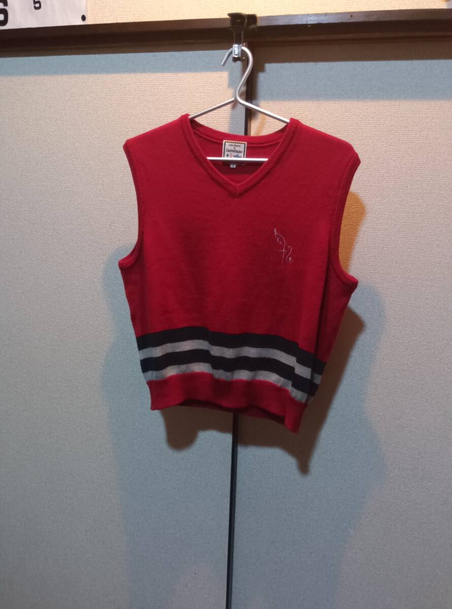 サイズ3■CASTELBAJAC/カステルバジャック■ニットベスト■レッド系●used●送料無料●拍卖