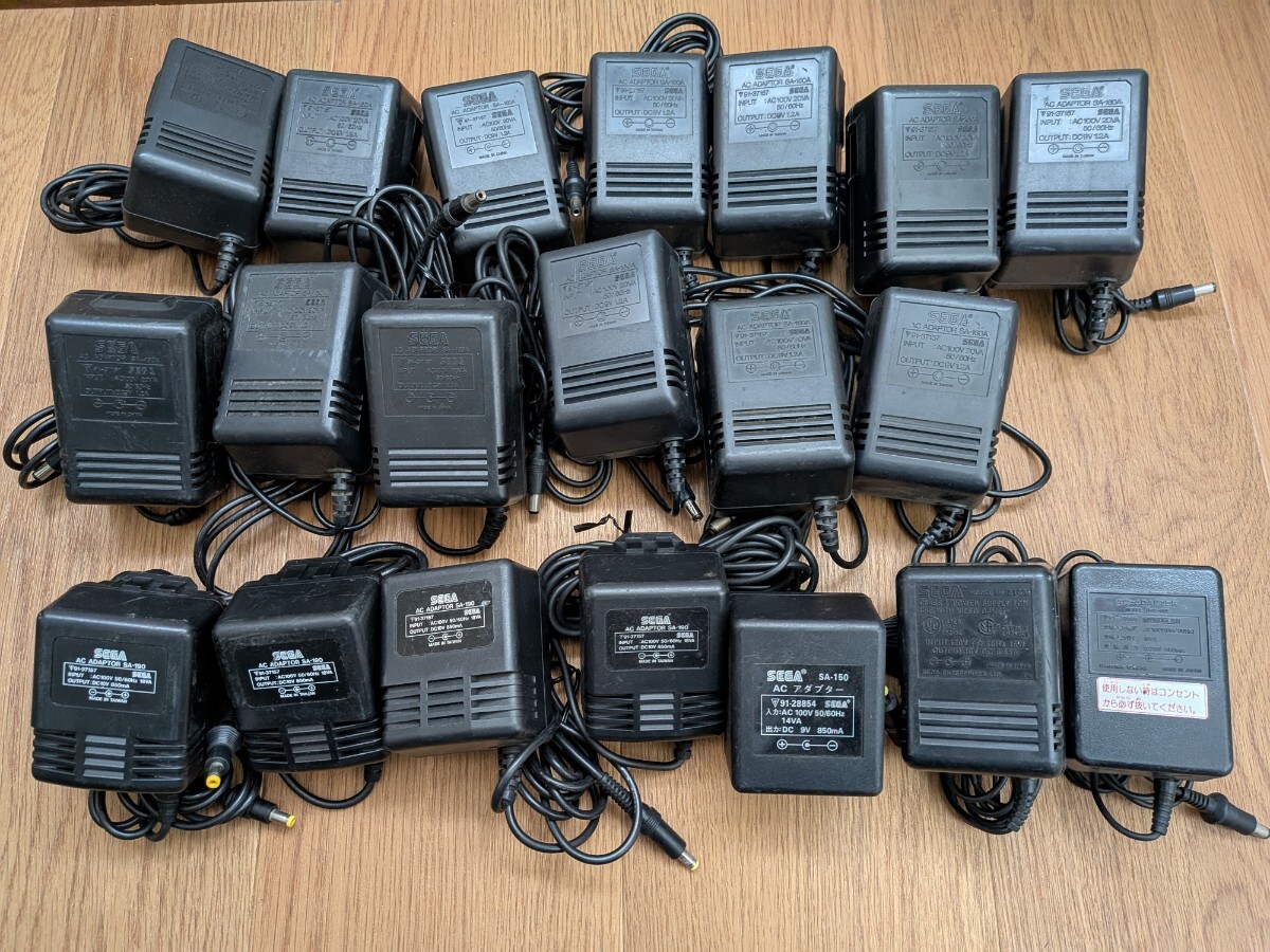 SEGAセガ メガドライブ・ゲームギア対応 純正品ACアダプタ (SA-160A) 他まとめて20個 SA-160A/SA-190/SA-150/MK-2103/MVC-002拍卖
