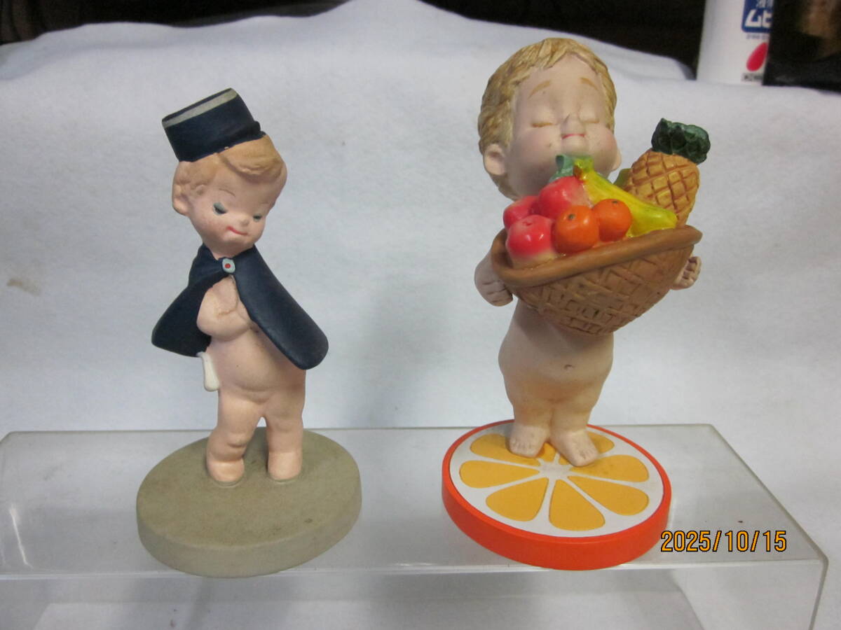 非売品 ★ 高島屋 ローズちゃん マント&コースター2体セット ★  人形 マント 制服 陶器製 置物 C2 1960年代 当時物 昭和レトロ拍卖