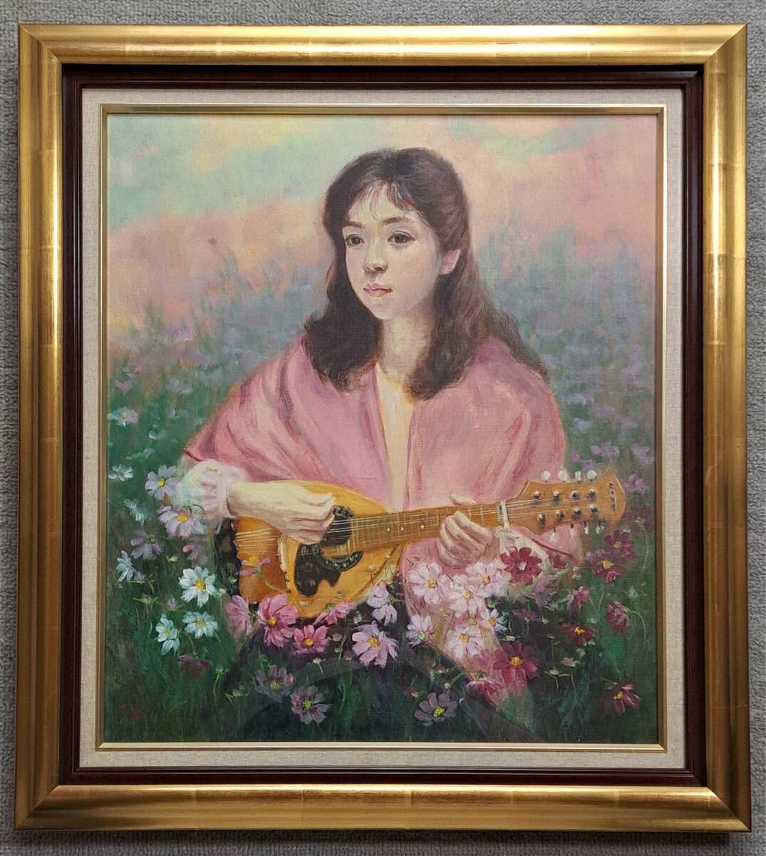 清水澄子 油彩 F10号「花の調べ」一枚の絵取扱作品 朱葉会会友 真作保証拍卖