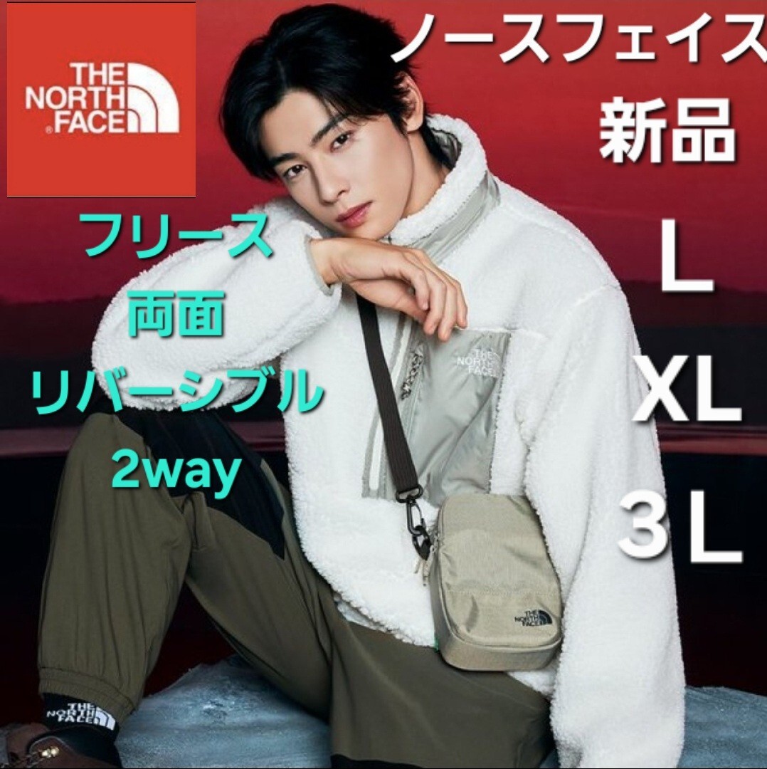 ノースフェイス リバーシブル 両面 2way フリース ジャケット ボア L拍卖