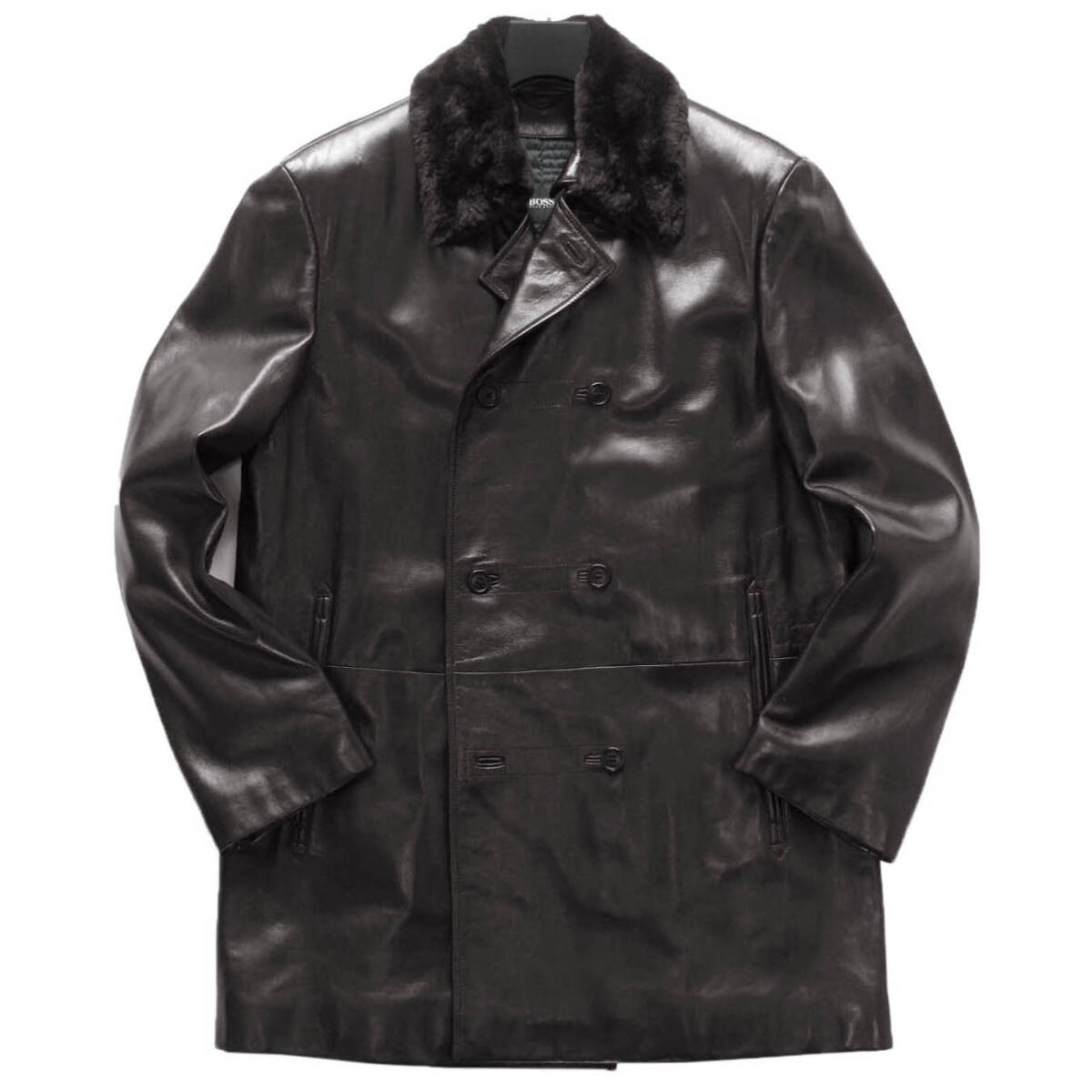 ■ 新品 ■ HUGO BOSS 羊革 レザー コート ■拍卖