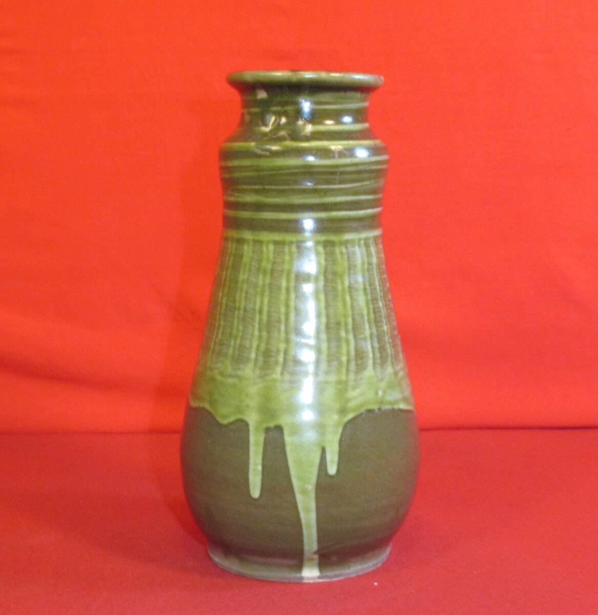 民芸復興『古い小鹿田焼刷毛目花瓶(高さ25㎝)おんた焼 糸切高台』検:柳宗悦 バーナードリーチ 国の重要無形文化財拍卖