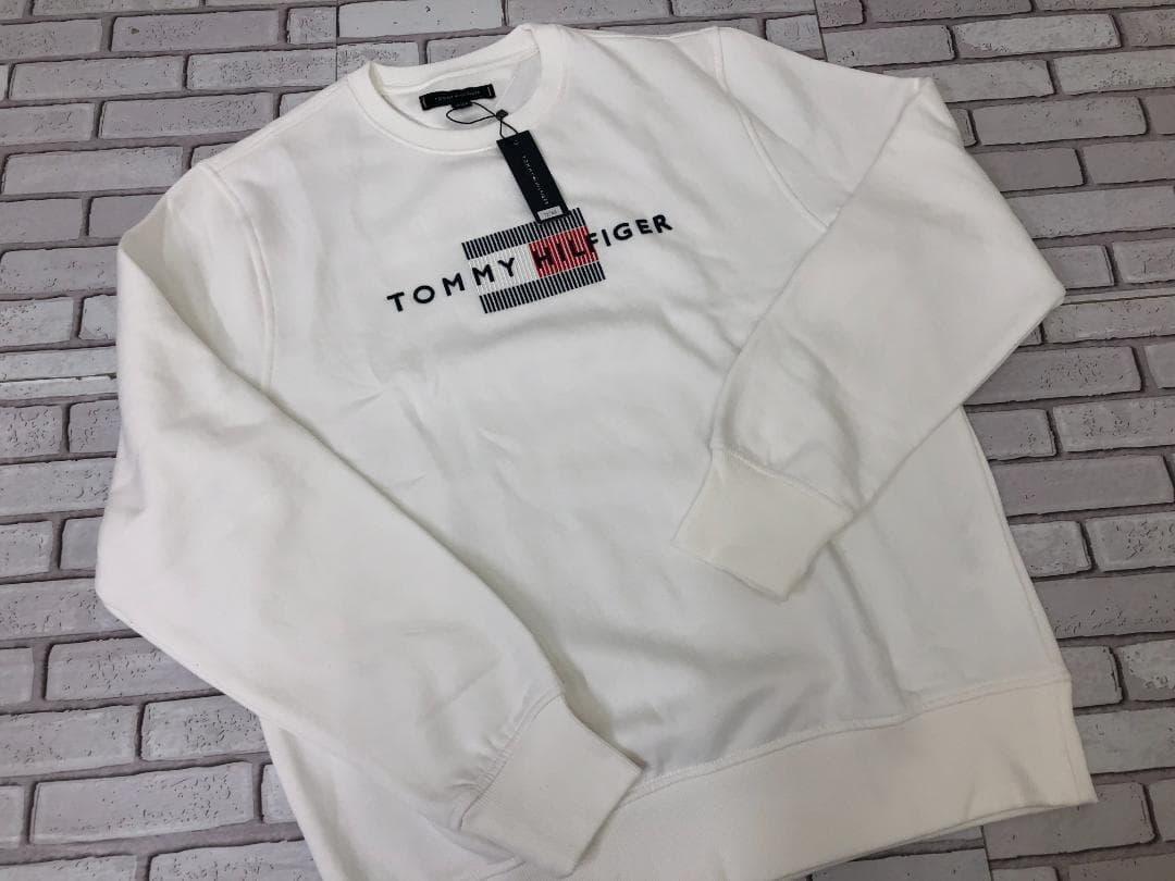 (44)トミーヒルフィガー メンズ スウェットシャツ 裏起毛 ホワイト L拍卖