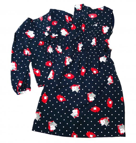 ピンクハウス PINK HOUSE ★ ツーピース・ワンピース・ジャケット★ ブラック・総柄模様・リボン付き拍卖