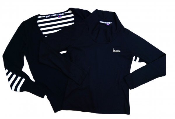 美品 マリークワント ★ ツインセット・セーター・カットソー ★ ブラック・ボーダー柄拍卖