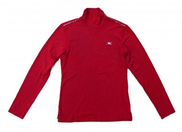 Burberry GOLF バーバリー ゴルフ ★ シャツ・タートルネック ★ ワインレッド・一部ノヴァチェック柄・ホースマーク刺しゅう入り拍卖