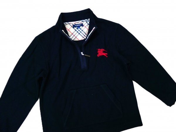 Burberry バーバリー ロンドン ★ カシミヤ混素材・ジップトレーナー ★ ブラック・ホースマーク刺しゅう入り拍卖