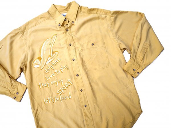 CASTELBAJAC カステルバジャック ★ 絹100%・ブラウス・シャツ ★ イエロー・ロゴ刺しゅう入り拍卖