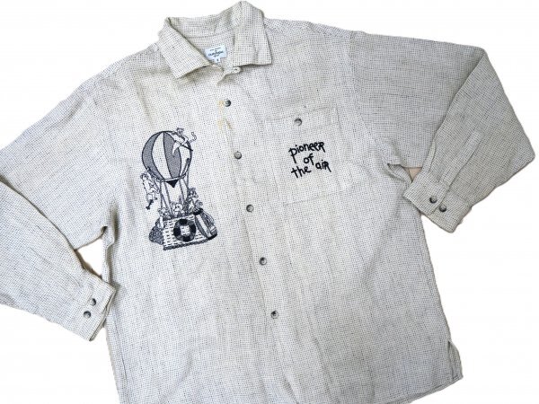 CASTELBAJAC カステルバジャック ★ 厚手 ブラウス・シャツ ★ ベージュ・ブラック・ロゴラベル付き拍卖