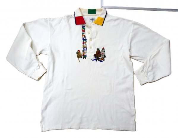 CASTELBAJAC カステルバジャック ★ ポロシャツ・シャツ ★ ホワイト・エリカラフル・ロゴ刺しゅう入り拍卖