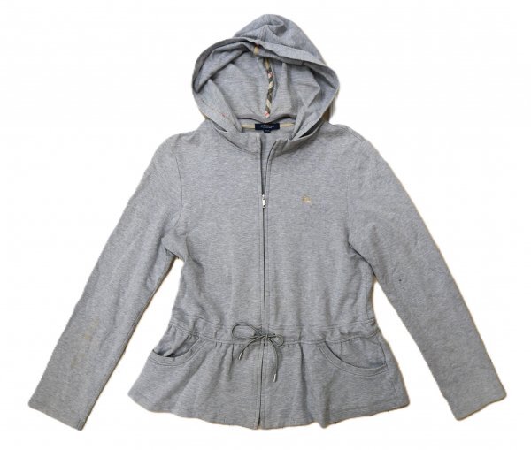 Burberry バーバリー ロンドン ★ すそフリル・パーカー ★ グレー・ホースマーク刺しゅう入り拍卖