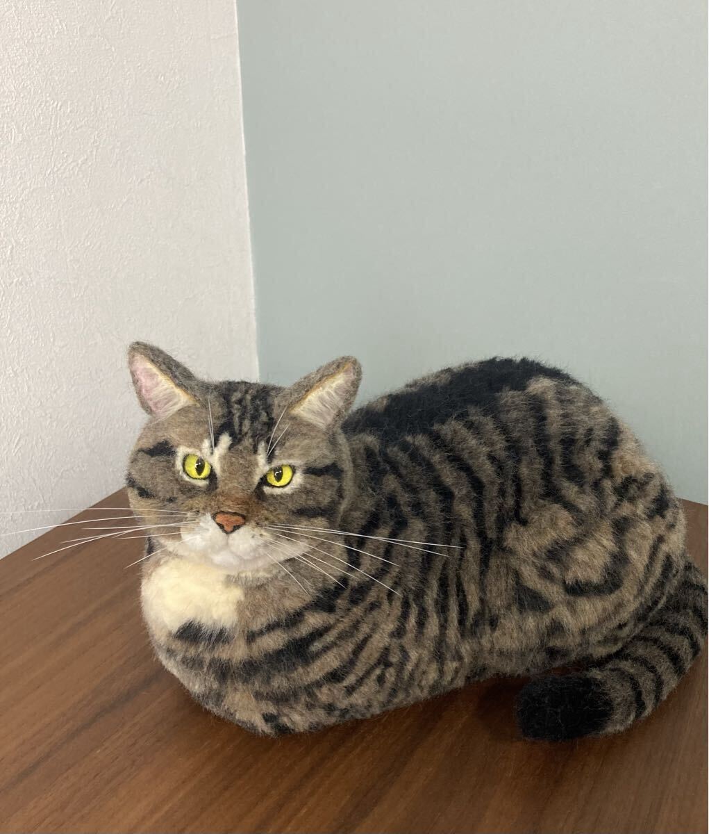 羊毛フェルト ハンドメイド 猫 キジトラ猫拍卖