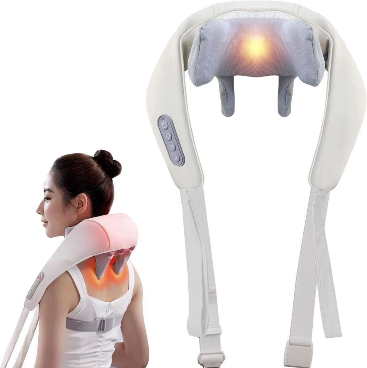 801915 ネックケア 首・肩・腰・お尻・背中・太もも パワフル手揉み感覚 温熱ヒーター機能 拍卖