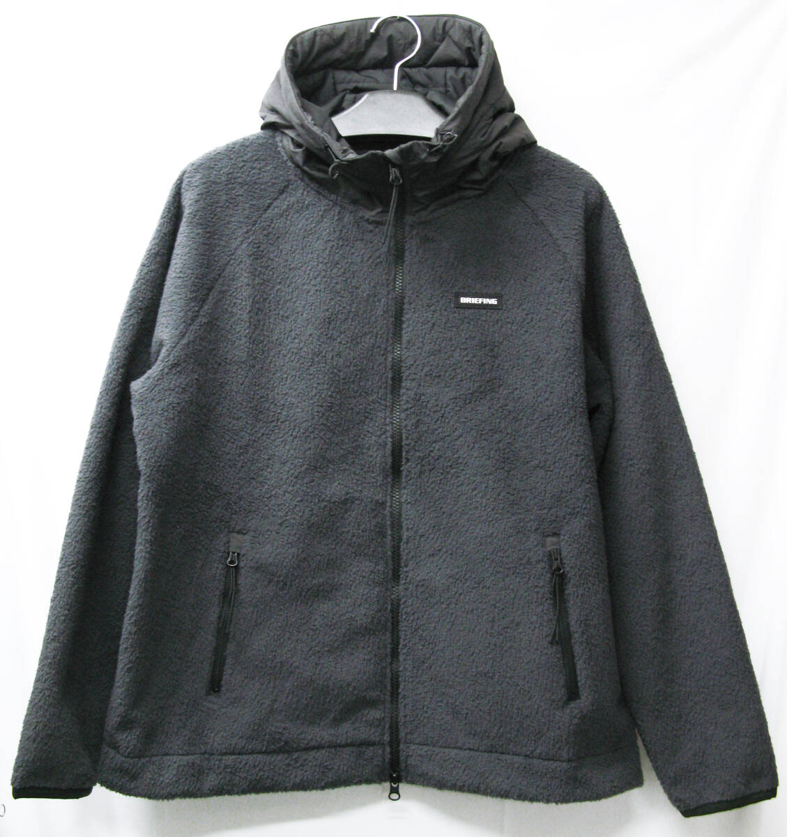 送料無料 BRIEFING GOLF SAMPLE MEN’S FLEECE FOODIE M GREY ブリーフィング サンプル品 メンズ フリース パーカー グレー系 M 未使用 拍卖