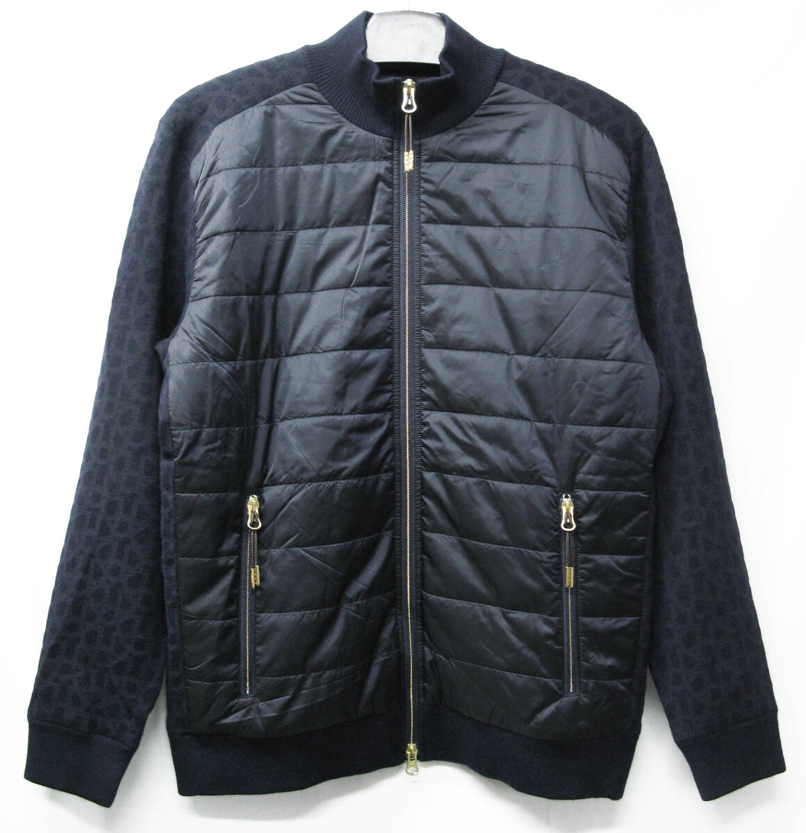送料無料 SAMPLE Felisi Golf MS MERINO MONOGRAM KNIT BLOUSON NAVY/BLACK サンプル フェリージ ゴルフ LIMONTA ニット ブルゾン 紺/黒拍卖