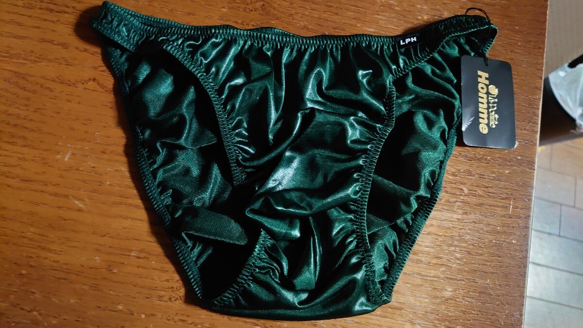 ラポームオム La-pomme グリーン ビキニショーツ LL タグ付き未使用拍卖