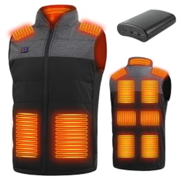 サイズ XXL 電熱ベスト 5V 12000mAh 1個バッテリー付き 【楽天1位】11ヒーター ヒーターベスト 男女兼用 ユニセックス 電熱ジャケット拍卖