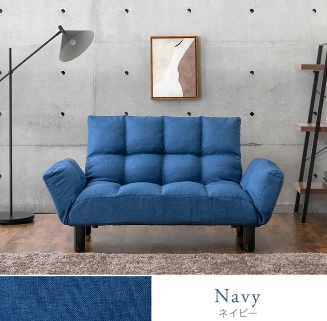 ネイビー背面&肘掛リクライニング 2人掛け ソファー ソファ リクライニング コンパクトソファ ローソファー リクライニングソファー 拍卖
