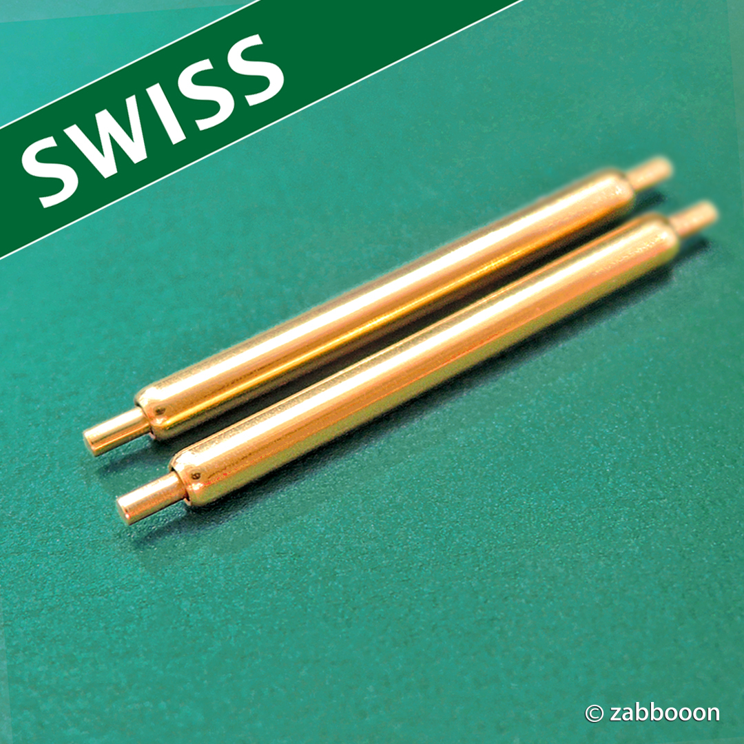 ロレックス用 ハネ棒 19mm ゴールド Gilt 金メッキ 仕上【ヴィンテージ横穴ケース】φ1.8 オイスター 1500系 5700 他拍卖