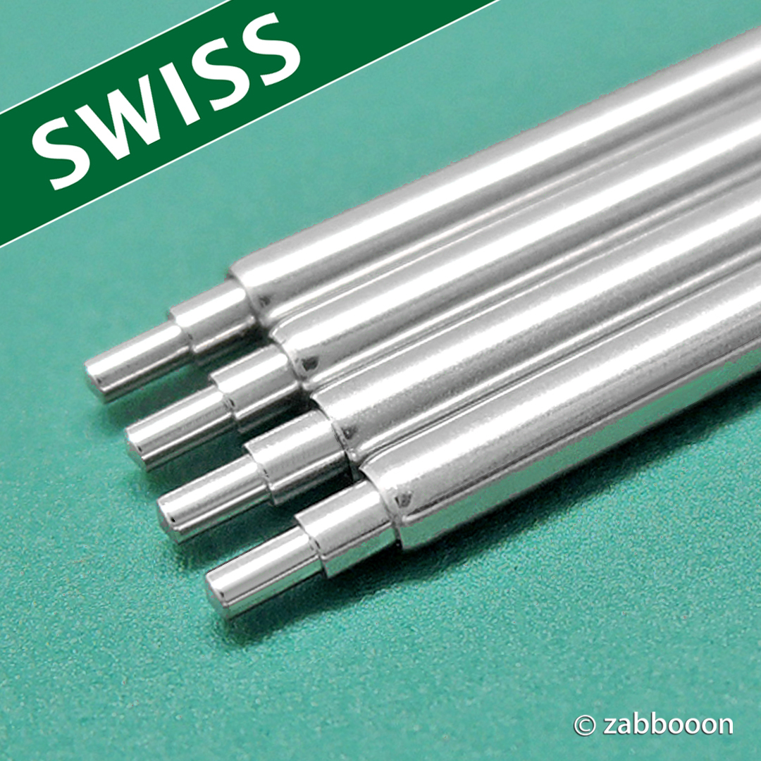 ロレックス用 バネ棒 19mm【高品質スイス製】4本 純正形状 エアキング 5500 5700 14000 14010 14000M デイト 1500 1501 新品 送料無料!拍卖