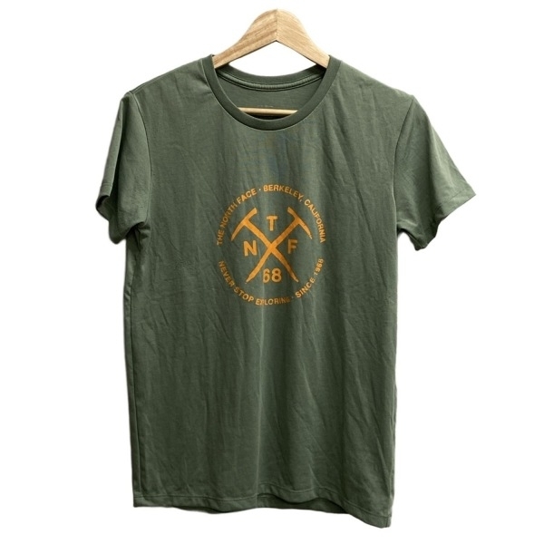 ノースフェイス THE NORTH FACE 半袖Tシャツ サイズM - カーキ×オレンジ レディース クルーネック トップス拍卖