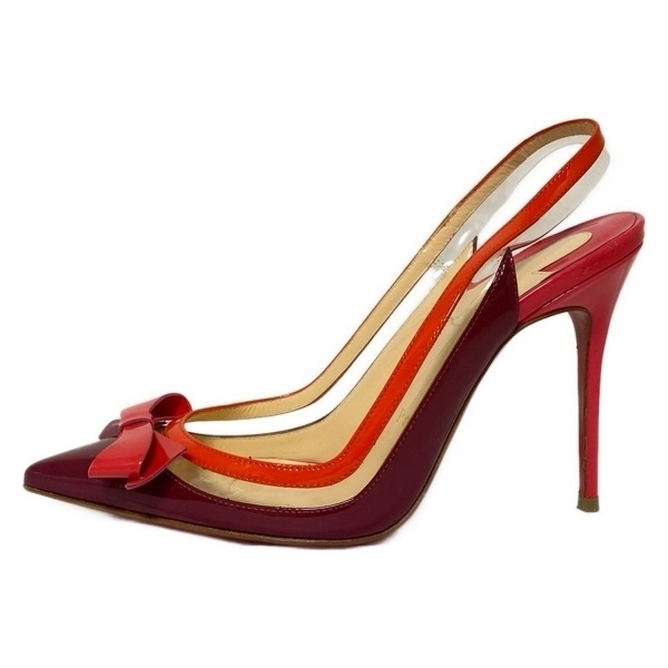 クリスチャンルブタン CHRISTIAN LOUBOUTIN サンダル 36 - レザー オレンジ×ピンク×パープル レディース リボン 靴拍卖