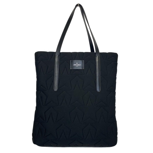 ジミーチュウ JIMMY CHOO トートバッグ 123685 ピムリコ N/S スター マテラッセ ネオプレン レザー 黒 バッグ拍卖