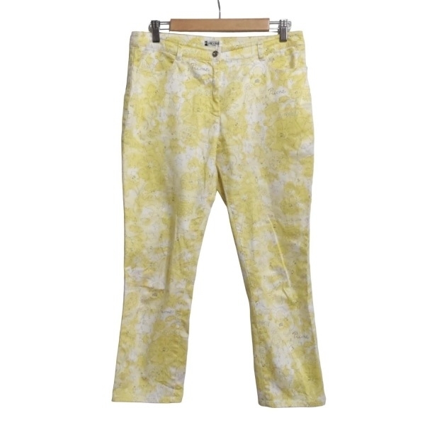 ピッコーネ PICONE パンツ サイズ42 M - イエロー×白×ダークグレー レディース フルレングス/フラワー(花) ボトムス拍卖