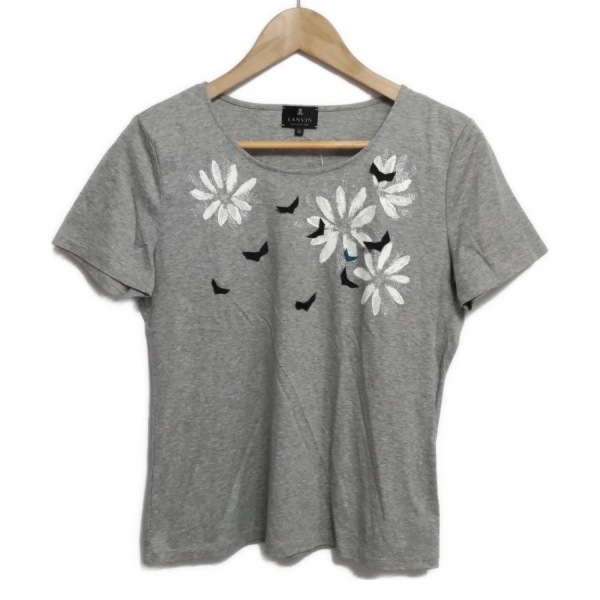 ランバンコレクション LANVIN COLLECTION 半袖Tシャツ サイズ40 M - グレー×白×マルチ レディース 美品 トップス拍卖