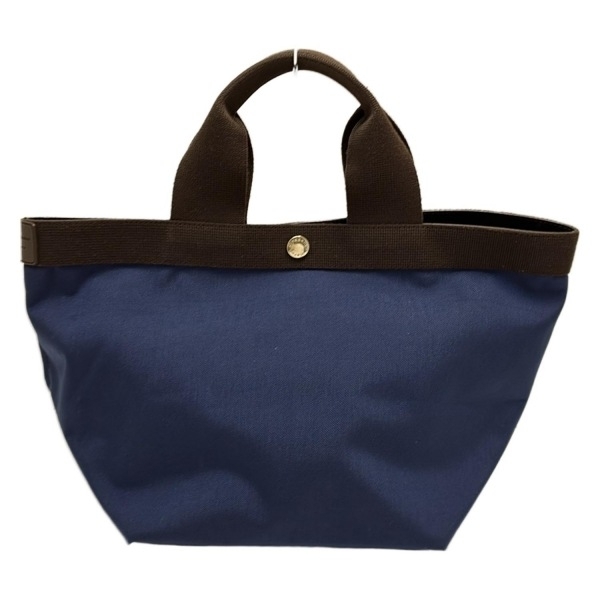 エルベシャプリエ Herve Chapelier トートバッグ コーデュラ舟型トートM ネイビー×ダークブラウン バッグ拍卖