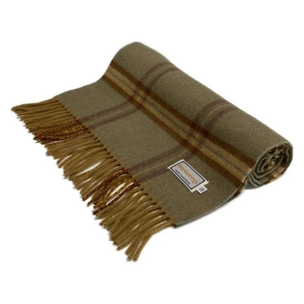 バーバリーズ Burberry's - カシミヤ カーキ×ベージュ×マルチ チェック柄 美品 マフラー拍卖