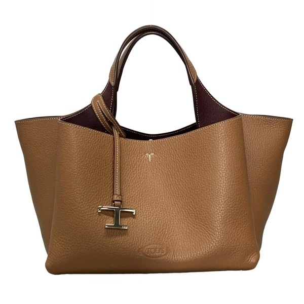 トッズ TOD'S ハンドバッグ Tタイムレス レザー ブラウン バッグ拍卖