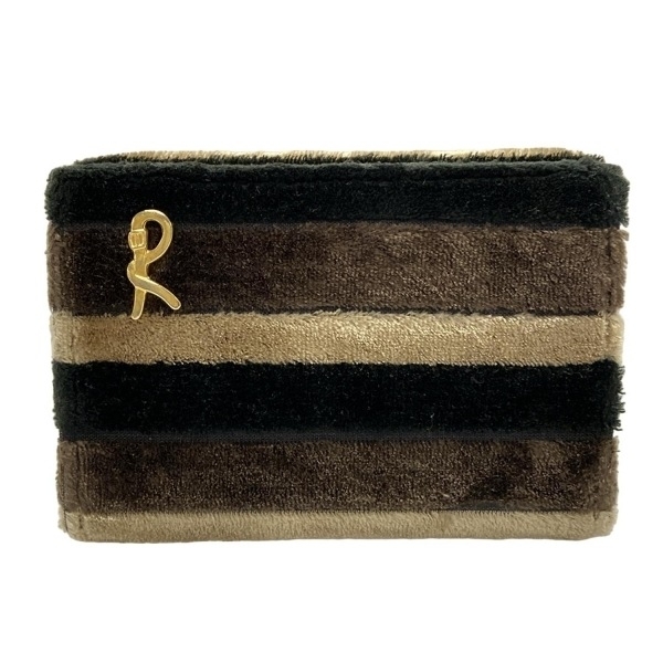 ロベルタ ディ カメリーノ Roberta di camerino 2つ折り財布 - ダークブラウン×ライトブラウン×ゴールド 財布拍卖