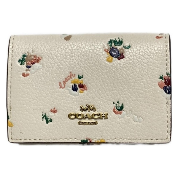 コーチ COACH 3つ折り財布 C6000 - レザー アイボリー×マルチ 財布拍卖