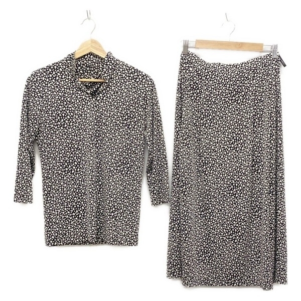 レキップ ヨシエイナバ L'EQUIPE YOSHIE INABA スカートセットアップ - 黒×白 レディース 花柄/月/3点セット レディーススーツ拍卖