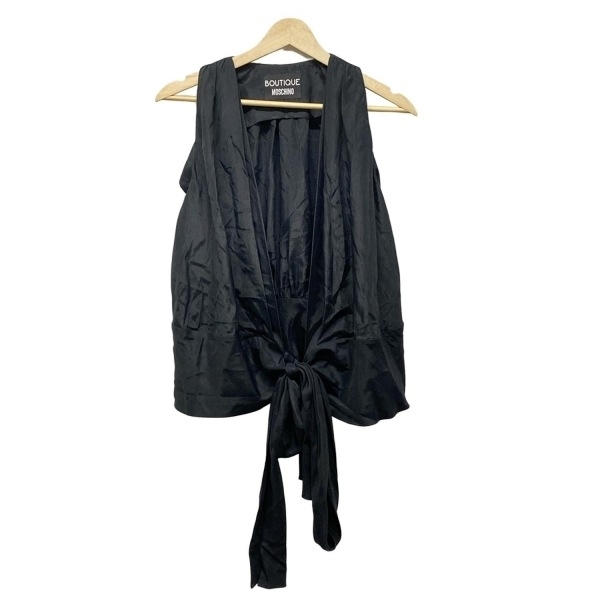 モスキーノ MOSCHINO ノースリーブカットソー サイズI 44 - 黒 レディース カシュクール 美品 トップス拍卖