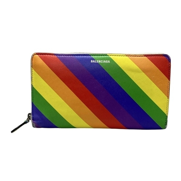 バレンシアガ BALENCIAGA 長財布 ヴィルコンチネンタルジップアラウンド レザー イエロー×オレンジ×マルチ 財布拍卖