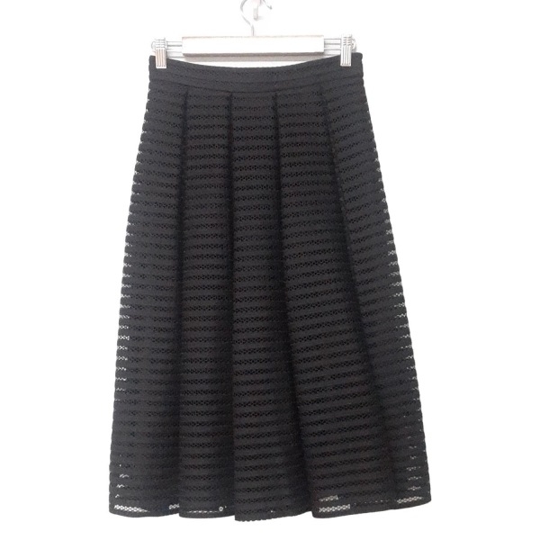 マッキントッシュロンドン MACKINTOSH LONDON スカート サイズ40 M - 黒 レディース ひざ丈/メッシュ/ボーダー 美品 ボトムス拍卖
