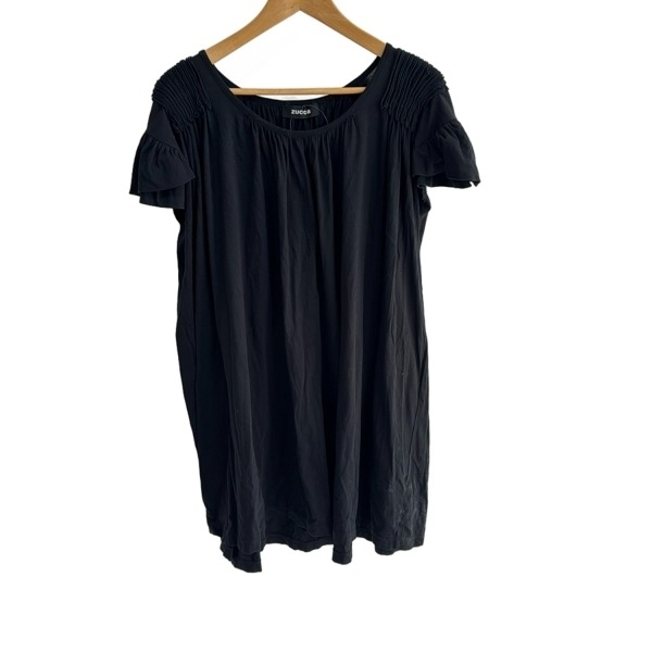 ズッカ ZUCCA サイズM - 黒 レディース 半袖/ミニ 美品 ワンピース拍卖