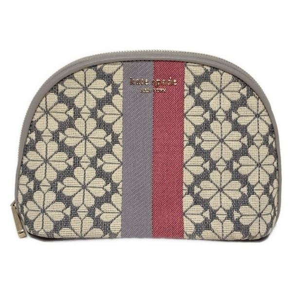 ケイトスペード Kate spade PWR00448 - レザー グレー×アイボリー×ピンク ポーチ拍卖